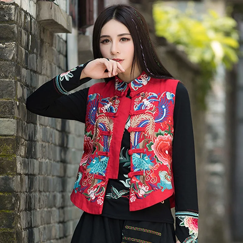 Традиционная китайская блузка рубашка топы для женщин воротник-стойка Восточная