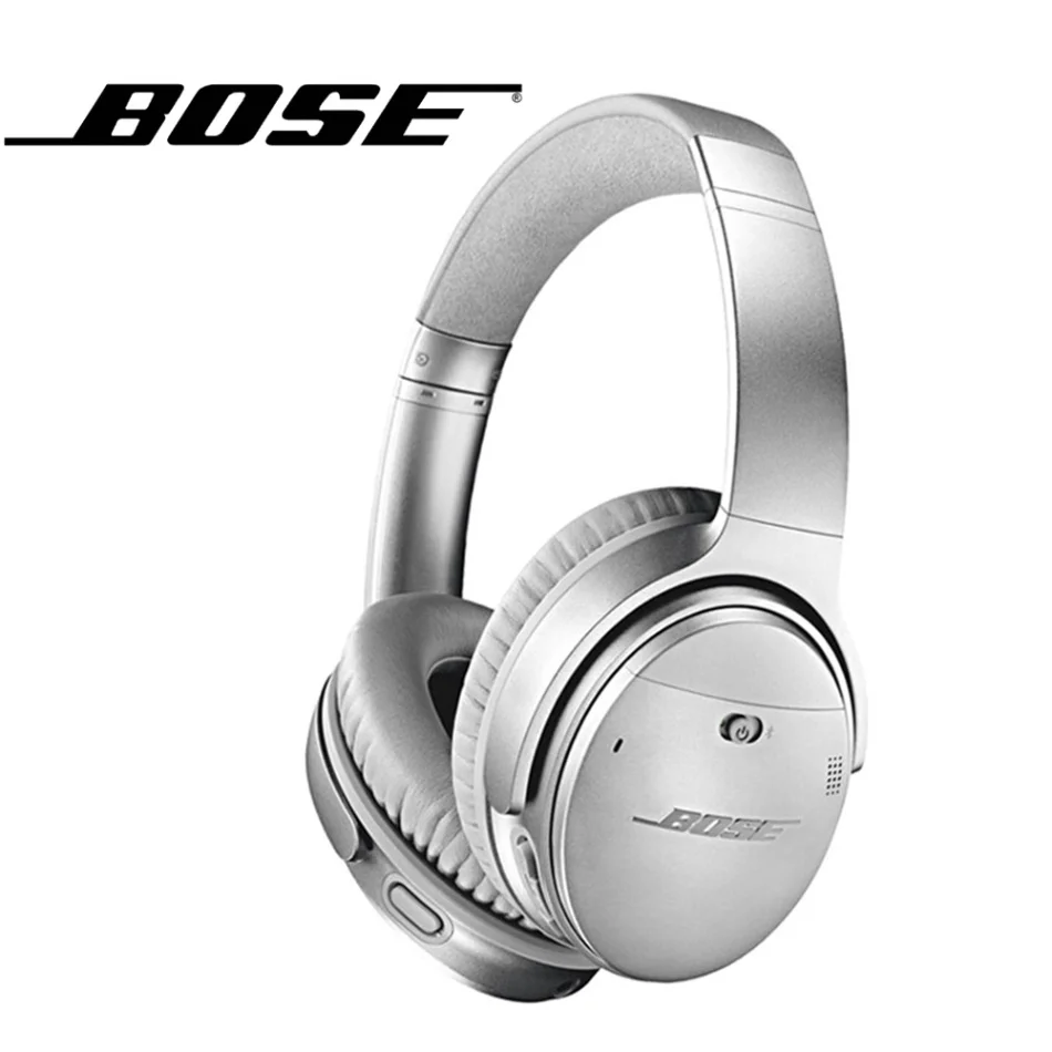 Silver Беспроводные bluetooth-наушники Bose quietкомфорт 35 II ANC с гарнитурой для басов, акустические наушники с шумоподавлением и микрофоном - Цвет: Silver