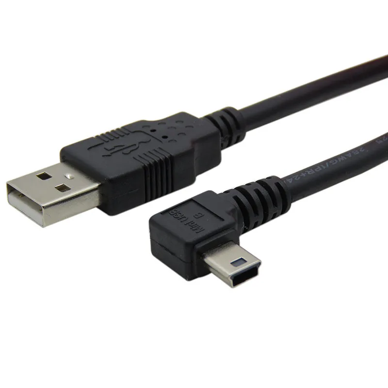 90 градусов левый угловой мини USB Тип B штекер к 2 0 Дата кабель для MP3 MP4 жесткого