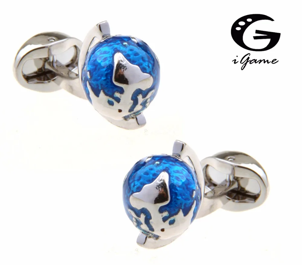 IGame запонки с запонками качественный латунный материал голубой цвет новый