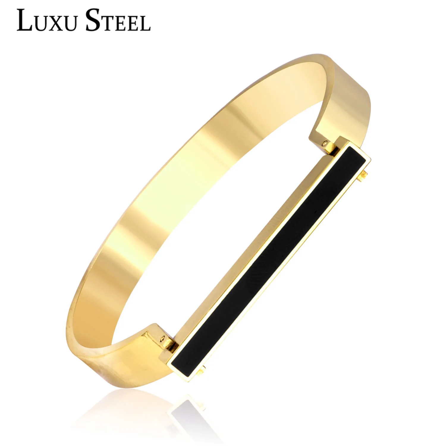 LUXUSTEEL браслеты для женщин 2020 нержавеющая сталь круглая оболочка круглые манжеты