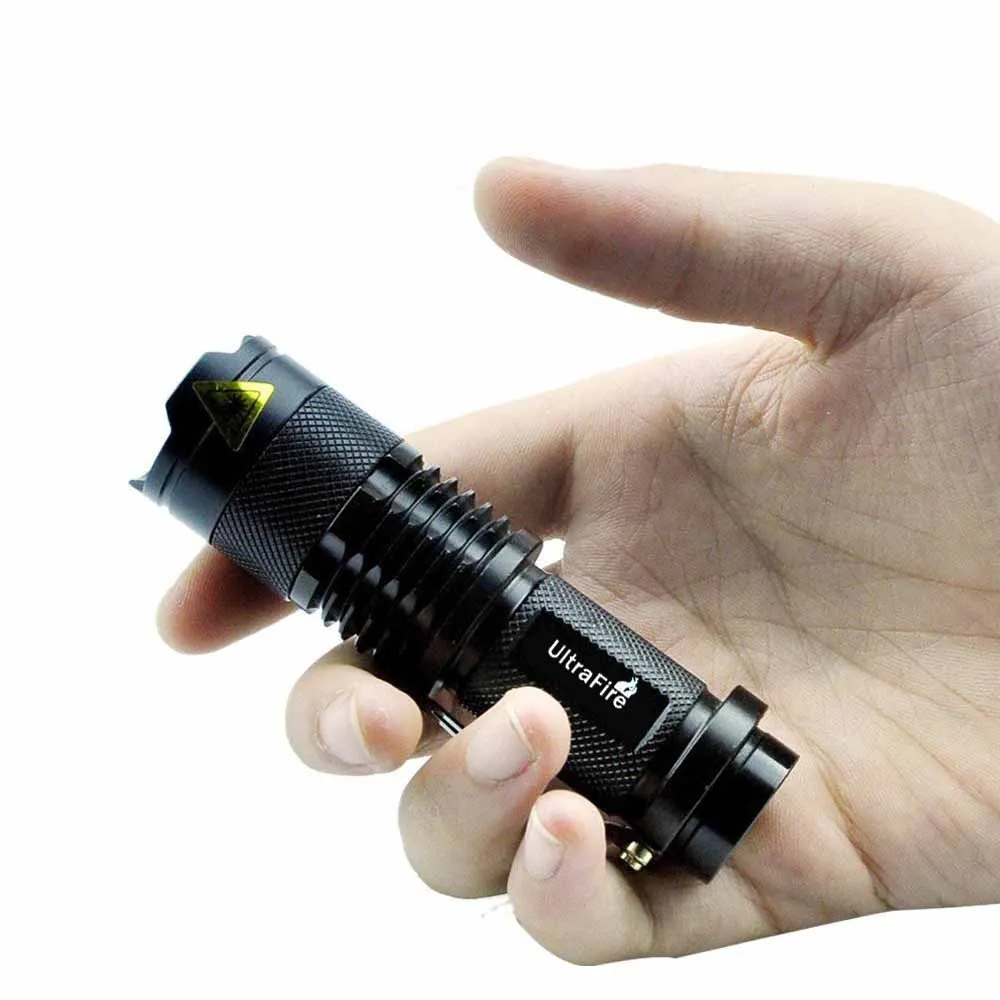 18650 Battery Tactical Flashlight 5 Files Classic Black Durable Aluminum Flashlight T6 Luminous Bulb Zoom Camping Hunting