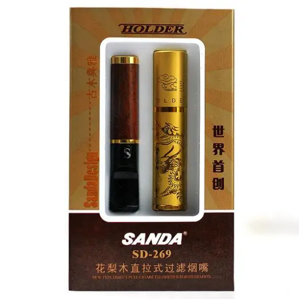 High Quality Carved rosewood sanda loop filter cigarette holder dragon decoration smoking pipe set | Дом и сад