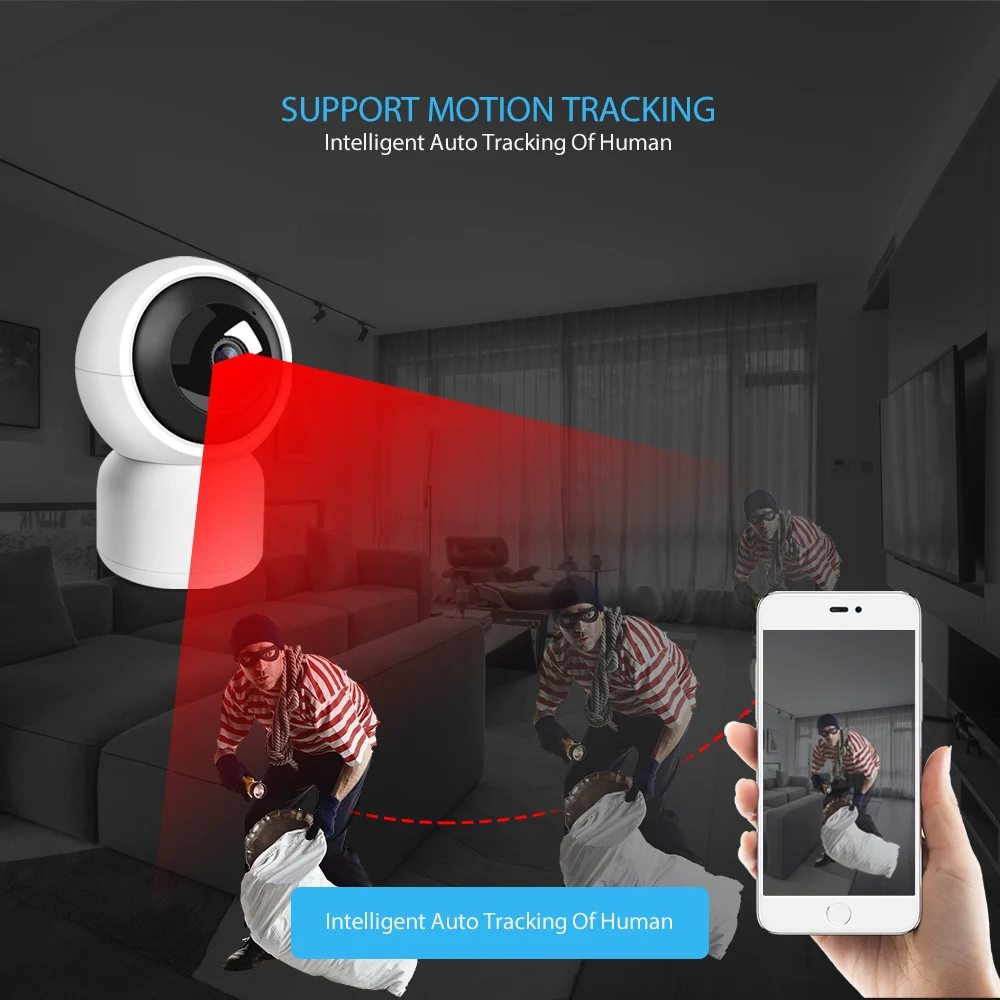 Автоматическое отслеживание WiFi PTZ IP камера 1.0MP 2MP детский монитор безопасности Cam