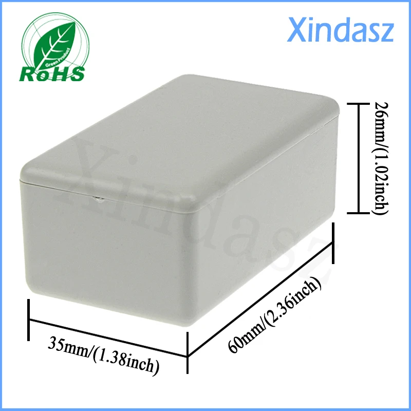 Пластиковый мини-корпус для электроники 60*35*26 мм светло-серый 20 шт./набор |