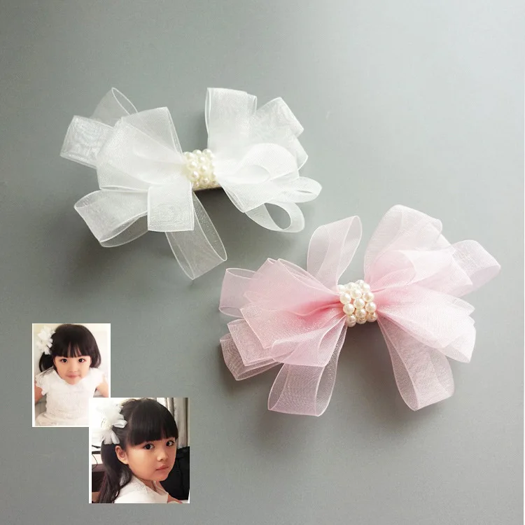 Children With A White Star Baby Hair Ribbon Pearl Jewelry Magazine Article Hairpin Acessorio Para Cabelo T | Детская одежда и