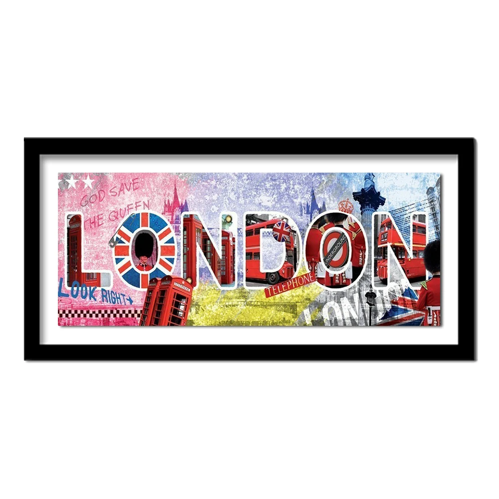 5D DIY Diamond Painting Cartoon Full Square / Round DIY Diamond  Embroidery London Picture Of Rhinestones For Gifts Art