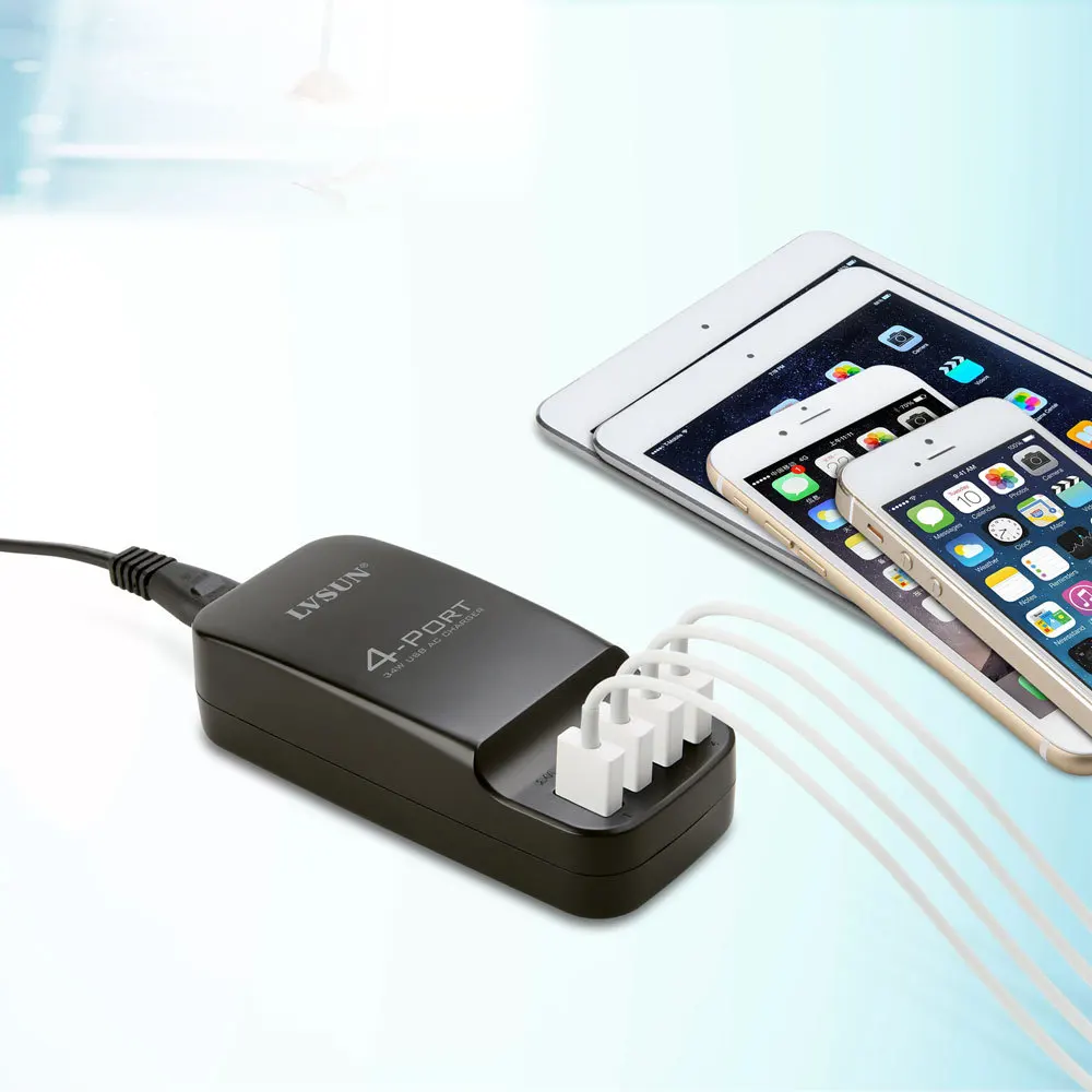Быстрое зарядное устройство Udoli с 4 портами USB адаптер питания переменного тока