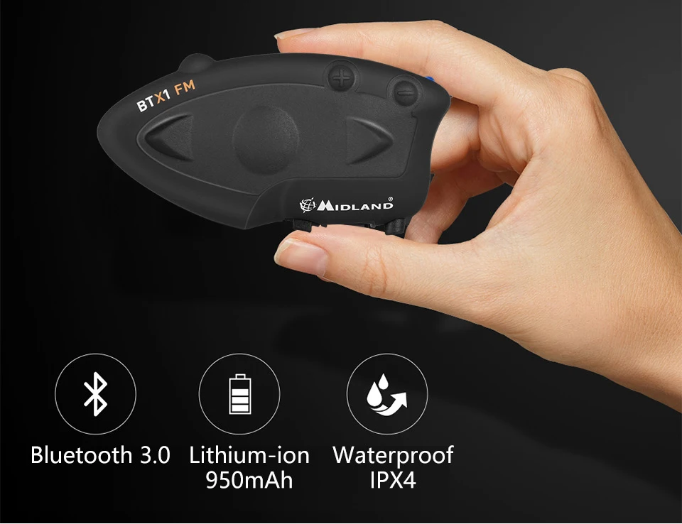 2 шт MIDLAND BTX1 FM moto rcycle Шлем Интерком водонепроницаемый беспроводной bluetooth шлем гарнитура intercomunicador moto BT Interphone