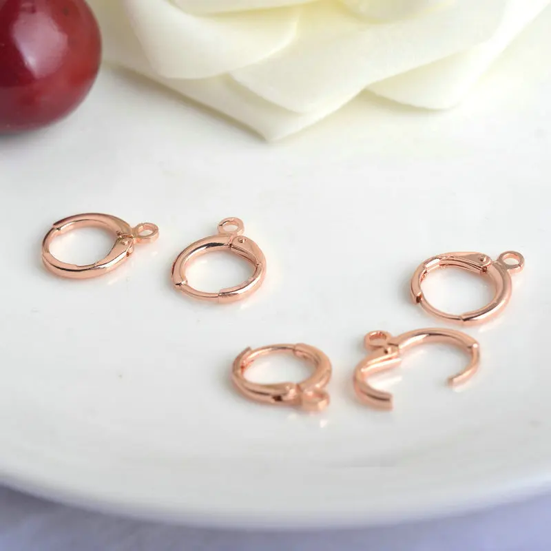 12 шт 12x14 мм 24K позолоченные серьги обруч для DIY Изготовление, поиск ювелирных изделий Аксессуары