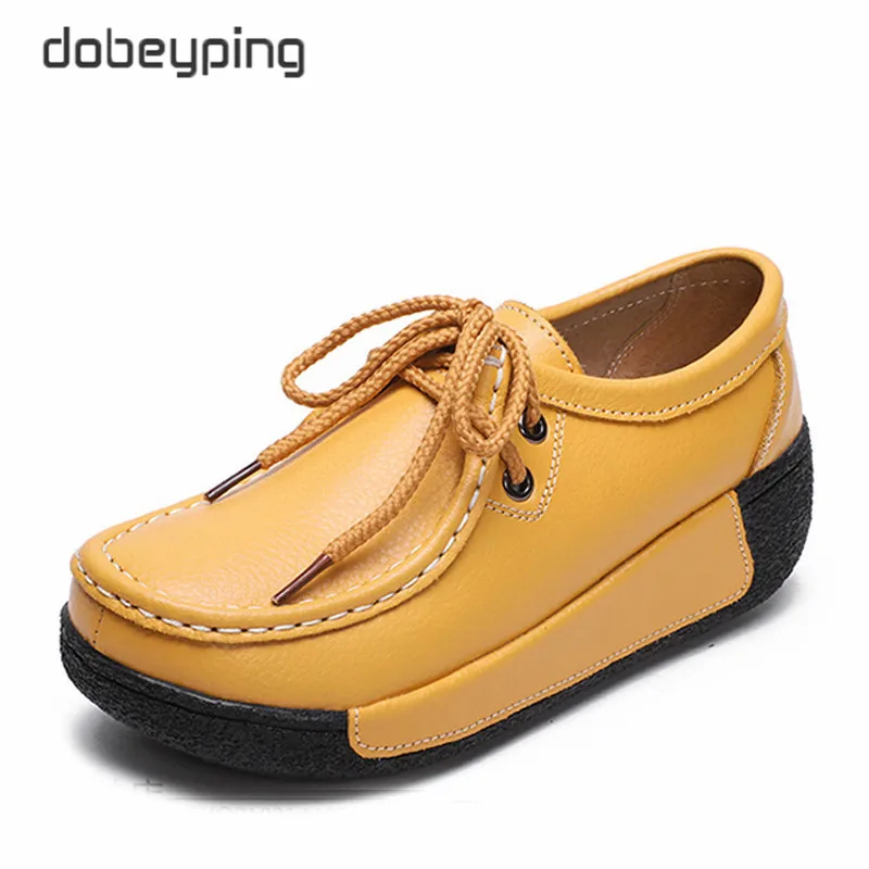 Dobeyping новые женские зимние туфли из натуральной кожи повседневные на плоской