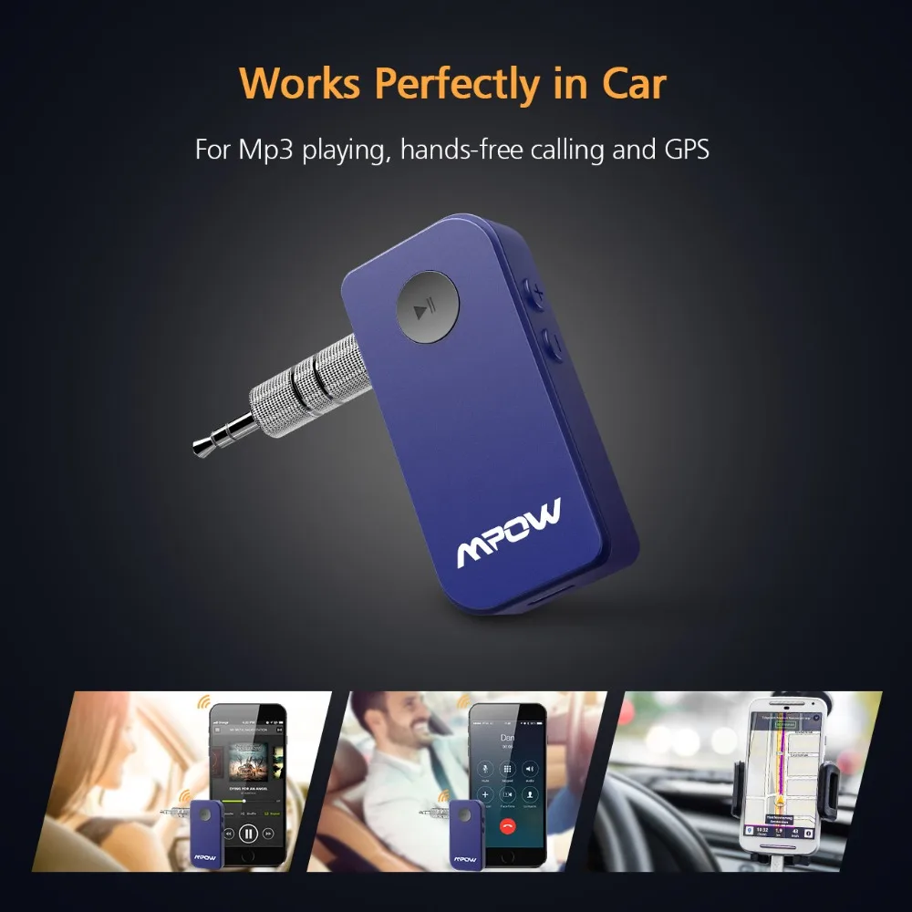 Беспроводной bluetooth приемник Mpow с разъемом 3 5 мм аудио музыкальный ресивер кабелем