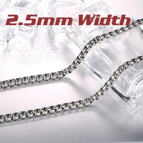 2.5mm Width Оптом много 316L из нержавеющей стали жемчужное ожерелье Фигаро Цепь ожерелье для подвески в тон сладкие колье для мужчин и женщин CheapBN1010 - Окраска металла: 2.5mm Width