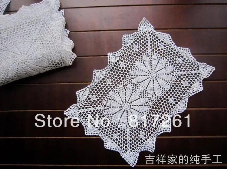 Бесплатная доставка белое прямоугольное хлопковое вязаное крючком кружевное