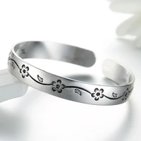 30 silver plated fashion plum flowers retro style thai silver ladies bangles jewelry no fade cheap wholesale gifts
