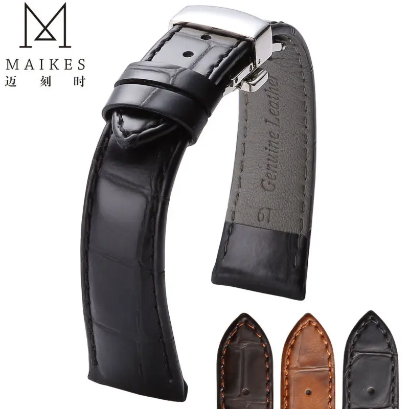 Ремешок из натуральной кожи для наручных часов 20 мм 22 мм|watch band loop|watch repairwatch black |