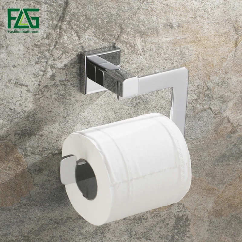 

FLG Chrome Toilet Paper Holder Wall Mounted Toilet Roll Holder True Brass Construction Bathroom Accessories G133-04C