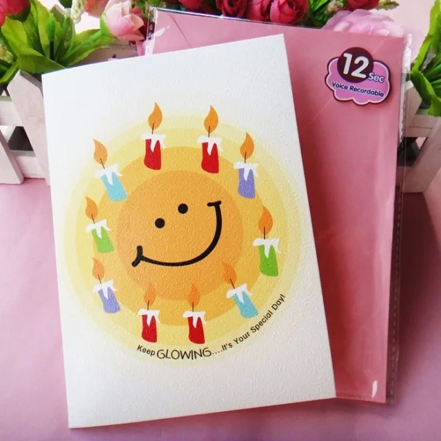 12 секунд голосового запись звука открытка Клевер узор день рождения|card sculpture|card