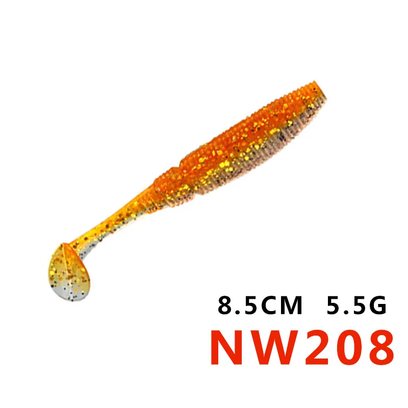 NOEBY SW5019S Мягкая приманка силиконовая приманка для рыбалки воблеры T хвост 8,5 Высота каблука 10 см или 11,5 см, 13 см, 15 см для пресной воды бас щука - Цвет: NW208