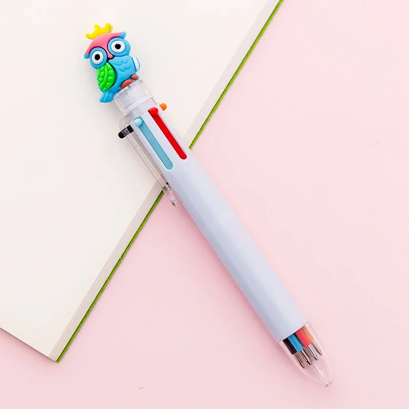 blue owl Kawaii розовый единорог 6 цвета, шариковая ручка для девочек; детская одежда для сна розового цвета с сердцем "," Сова "," кошка "Поросенок ручки канцелярские милые офисные школьные принадлежности, блокноты - Цвет: blue owl