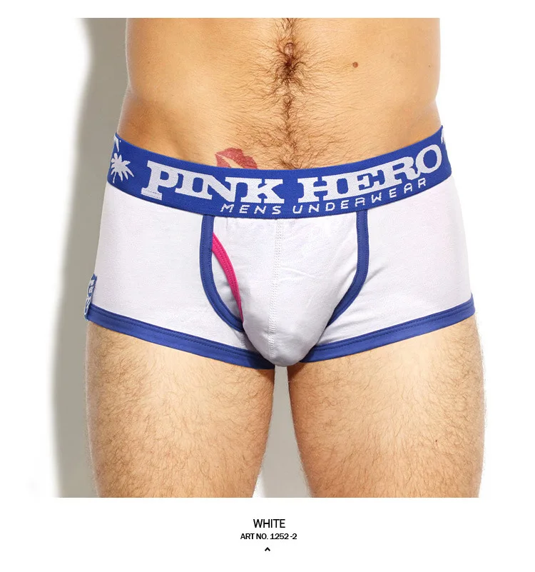 

Hot!brand Pink hero boxers men's gay underwear vacation series The cartoon printing U capsule boxers men's flat feet underpants