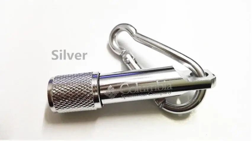 Карабин, мини фонарик, яркий фонарик, светодиодный фонарик 20g#6026 - Цвет: Silver