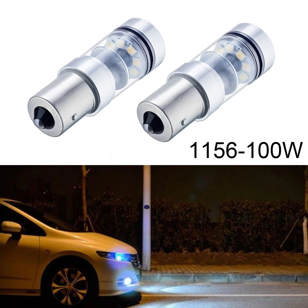 2x авто 1156 BA15S P21W 7506 CREE чипы 100 Вт 6000 К Автомобильный светодиодный резервный