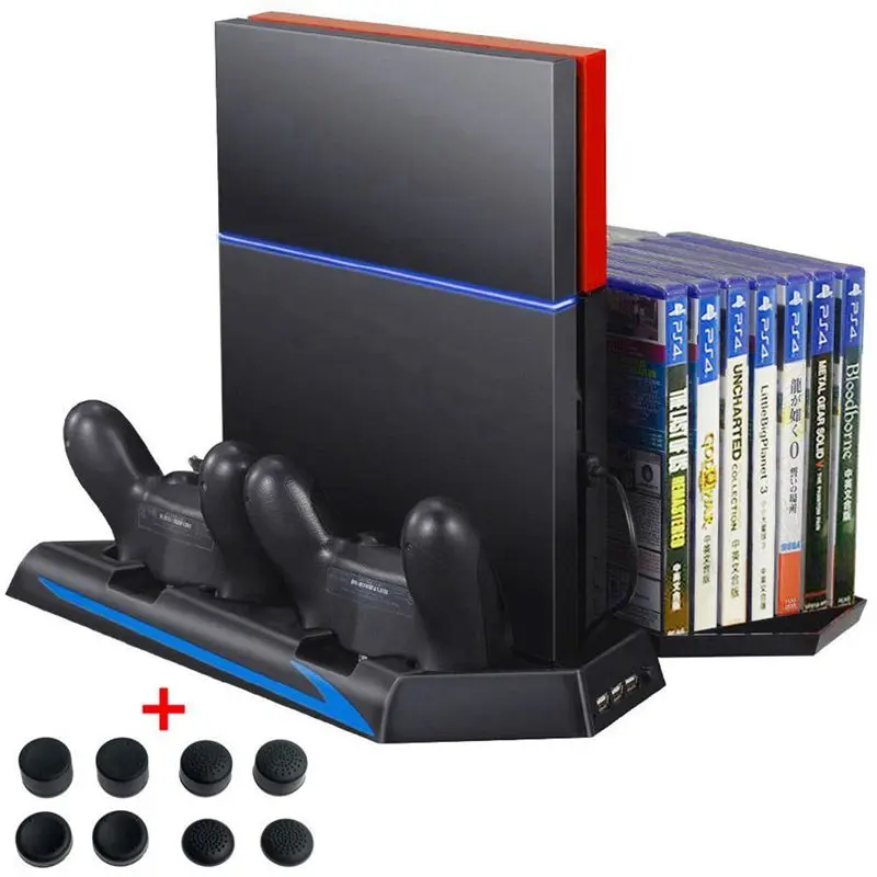 Для PS4 вертикальная подставка охлаждающий вентилятор двойная зарядная станция