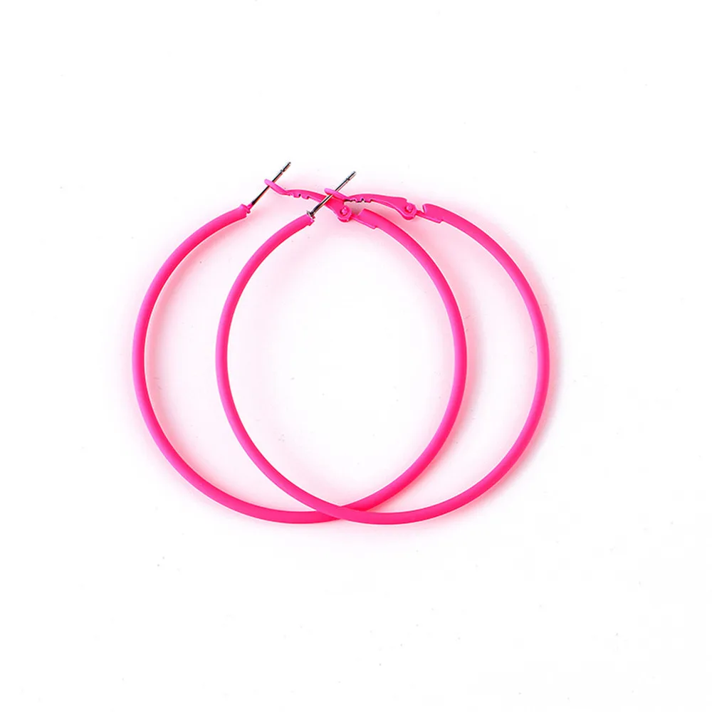 9 Colour Punk Big Size Hoop Earrings Ear Loop 50-70mm New Fashion Round Circle Earring Exaggerated Party Jewelry for Women