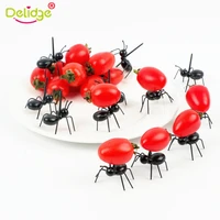 12pcs mini ant fruit fork plastic reusable cherry tomato toothpick cake dessert fork party decoration