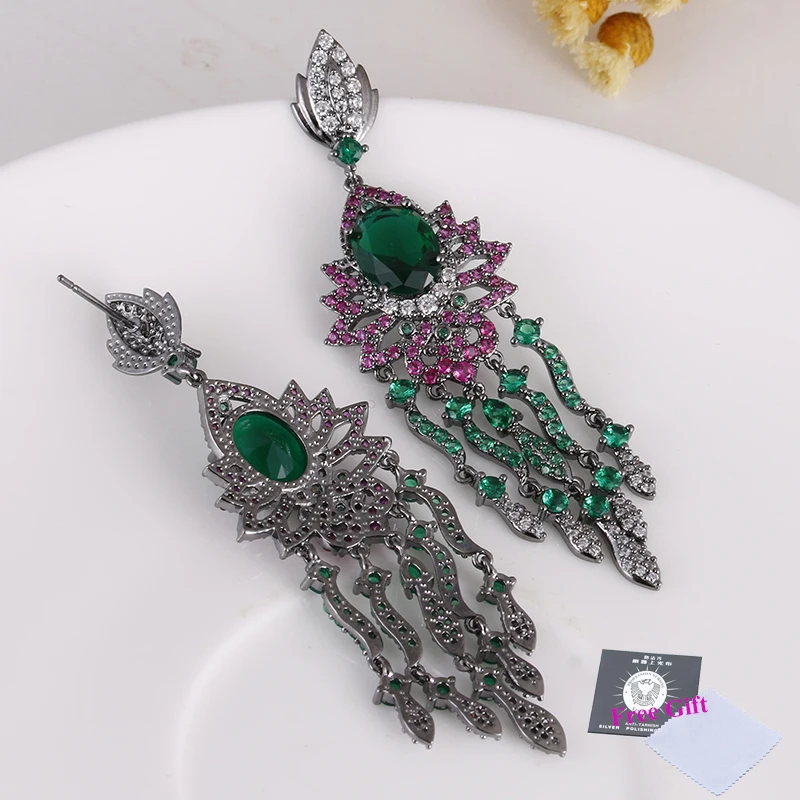 Серьги подвески в этническом стиле женские длинные висячие серьги с кисточками и