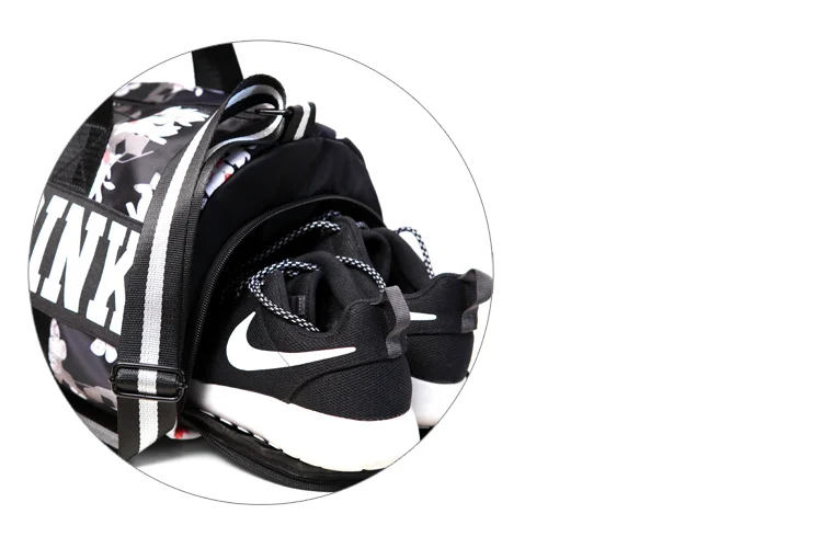 Pink/gray/black Women Men Gym Bag Fitness Shoulder Gird Strip Travel Bag Outdoor Yoga Bag With Shoes Storage Sac De Sport