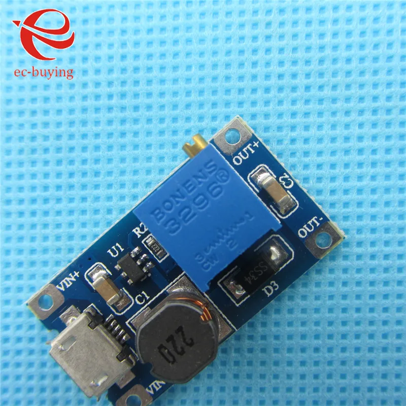 Регулируемый Модуль Boost 2 А Повышающий а с MICRO USB в 24 В до 5 9 12 28 MT3608 LM2577|Интегральные