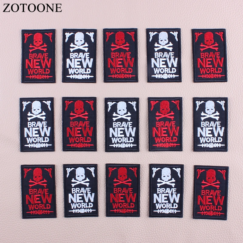 Нашивка ZOTOONE с надписью Череп для джинсов нашивки одежды в стиле панк нашивка