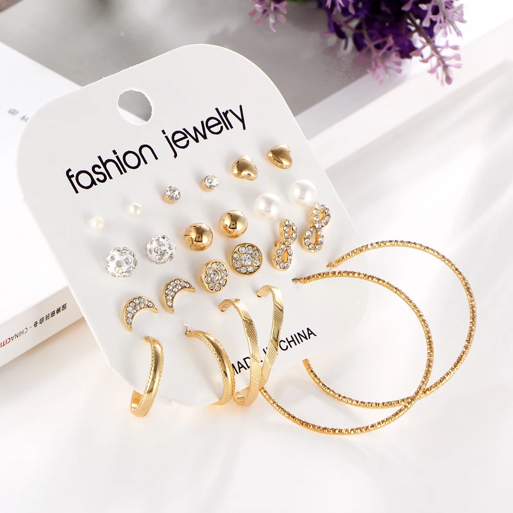 Женские серьги-гвоздики с имитацией жемчуга 12 пары | Украшения и аксессуары