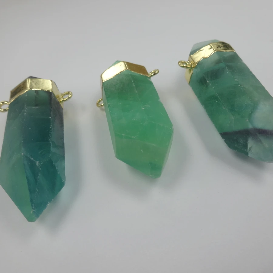 Зеленый флюорит с покрытием из драгоценного камня подвеска в виде капли значимое