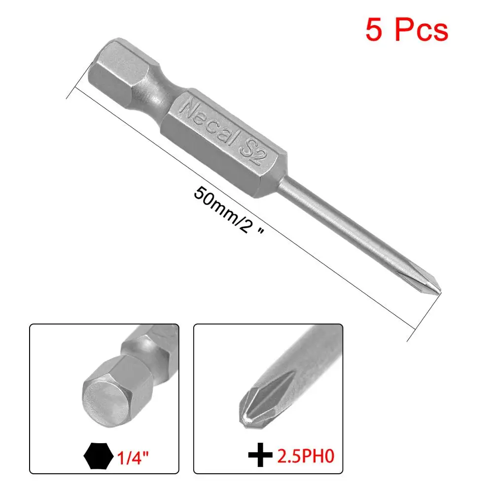 UXCELL 5 шт. 1/4 &quotшестигранный хвостовик Phillips PH00 PH0 PH1 Магнитная отвертка 50 мм Длина
