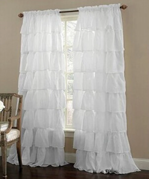 

Yvonicky Beauty Korean Style Curtains for Girl's Bedroom Cake Pattern Lace Sheer Tulle Curtain Living Room Window Customize Size