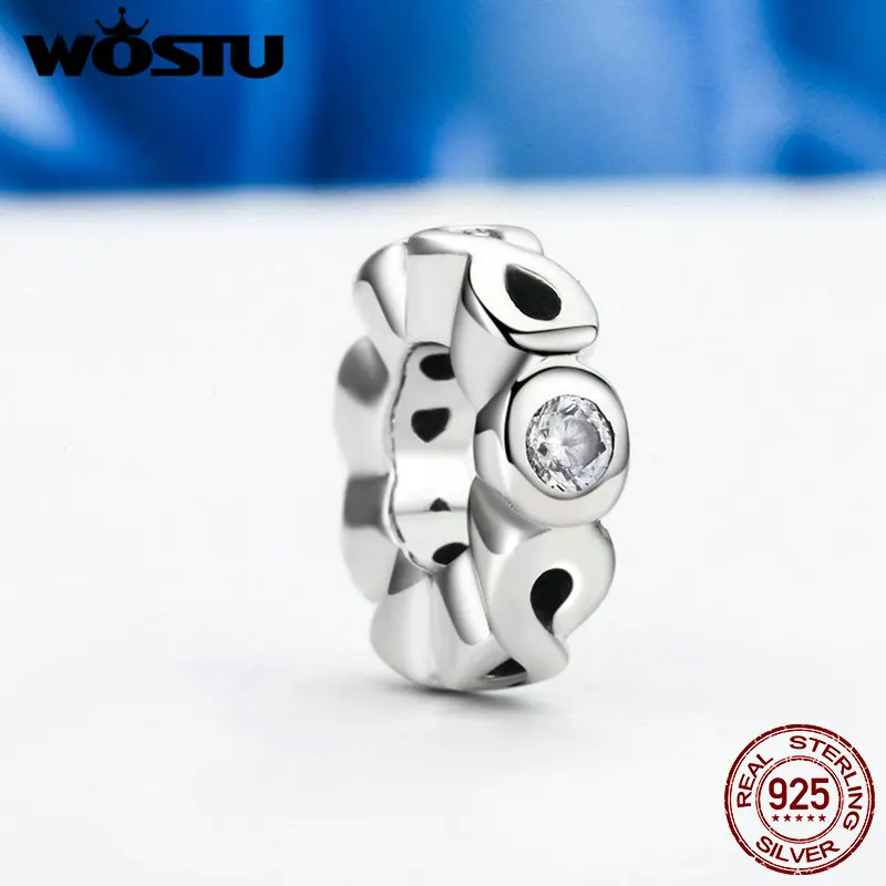 WOSTU Настоящее 925 пробы Серебряный Бесконечность любовь разделитель Шарм Подходит WST бусины браслет Аутентичные ювелирные изделия подарок CQC134