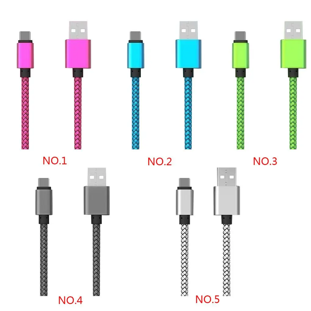 Многоцветный 1 м/2 м/3 м Быстрая зарядка usb type C кабель Мобильный телефон провод для быстрого заряда линии 2.4A USB C шнур для передачи данных