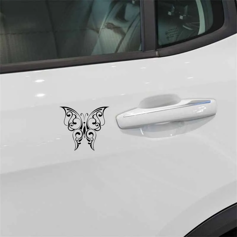 

YJZT 15.1CM*13.1CM Artistic Butterfly Nifty Vinyl Decal Car Sticker Cool Black/Silver C19-0597