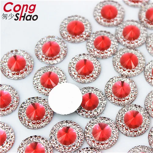 Deep Pink Cong Shao, 200 шт, 12 мм, цветные круглые камни с плоской задней частью и стразы из смолы с кристаллами, отделка «сделай сам», драгоценные камни для костюма, пуговицы для рукоделия YB495 - Цвет: Deep Pink