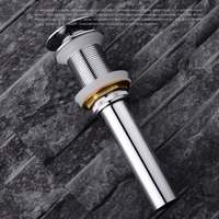 chrome finish brass bathroom vanity basin sink drain stopper drainer push down pop up waste overflow or non overflow assembly