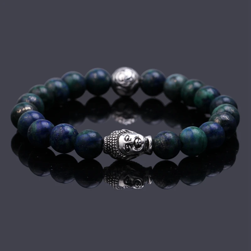 Натуральный камень Будды браслет Cuir Homme Bijoux Модные мужские браслеты дружбы