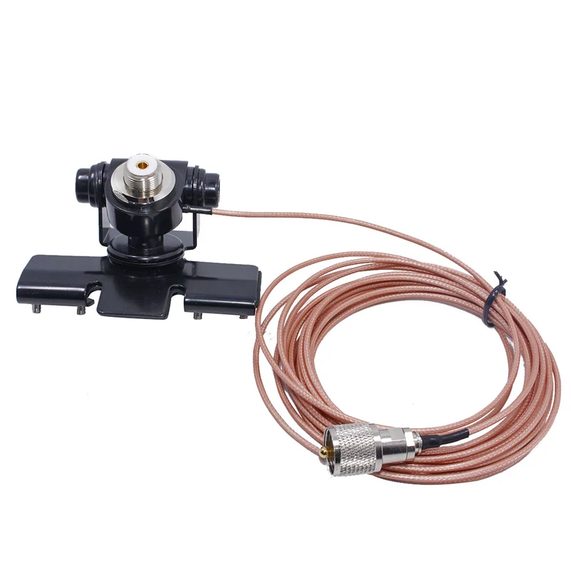 RB400 Black Teflon Крепление антенны RB-400 клип+ 5 м клип крепление кабель PL259 SO239 разъем для рации мобильного автомобиля радио - Цвет: RB400 Black Teflon