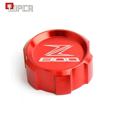 Motorcycle CNC Front& Rear brake Fluid Cylinder Master Reservoir Cover Cap Black For KAWASAKI Z800 z 800 2013 - Цвет: rear red