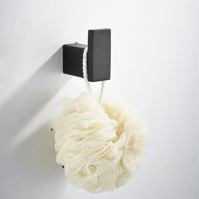 Robe hook Матовый черный SUS 304 из нержавеющей стали набор аксессуаров для ванной комнаты Крючок для халата шампунь вешалка для полотенец кольцо Полка для полотенец аксессуары для ванной комнаты - Цвет: Robe hook
