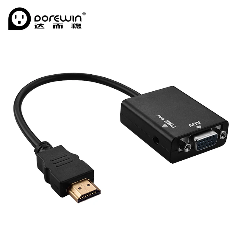 Dorewin HDMI конвертер VGA 1080 P мужчин и женщин адаптер цифро-аналоговый аудио-видео для