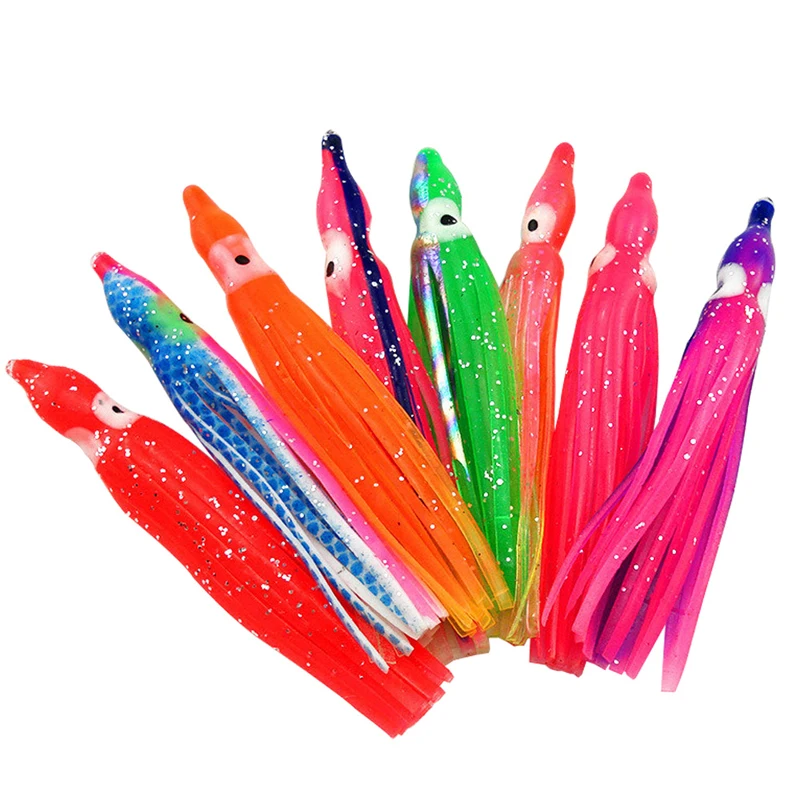 20pcs 6cm Octopus Soft Fishing Lure For Jigs Rubber Squid Skirts Artificial Tuna Sailfish Baits Mix Color X342
