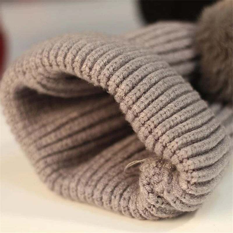2019 Korean Style Baby Winter Warm Beanies Caps Dual Ball Boys Girsl Knitted Hats Child Kid Cotton Hat For 6~24Months | Детская одежда